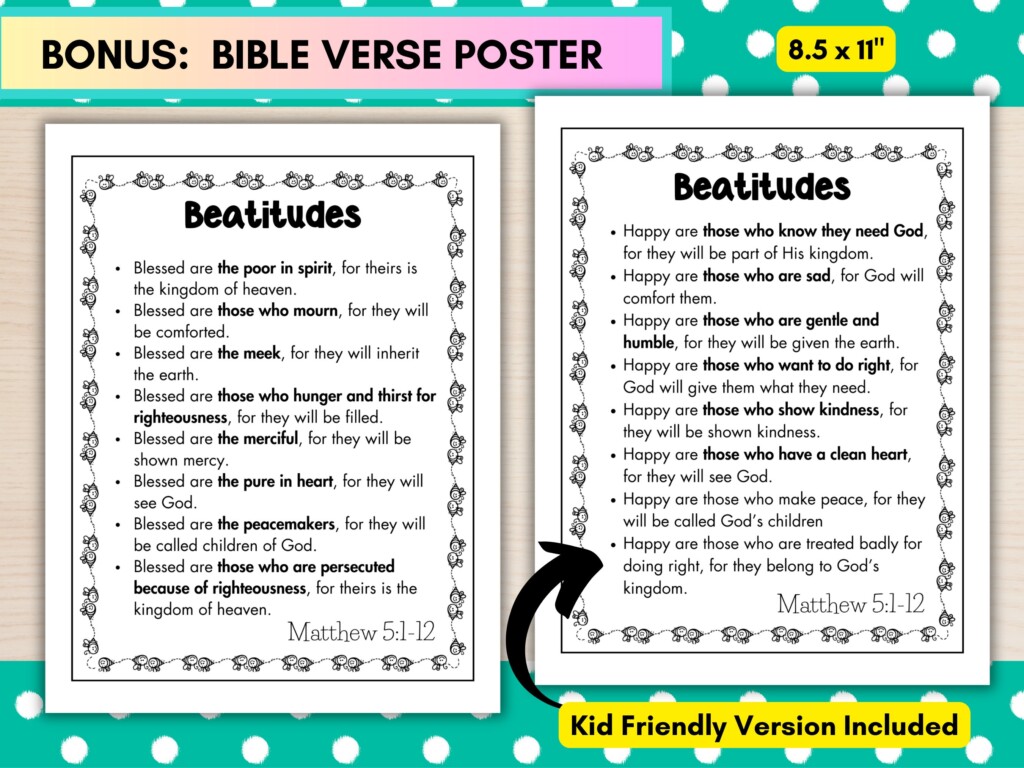 Printable Beatitudes Bible Craft For Kids Beatitude Craft Christian 