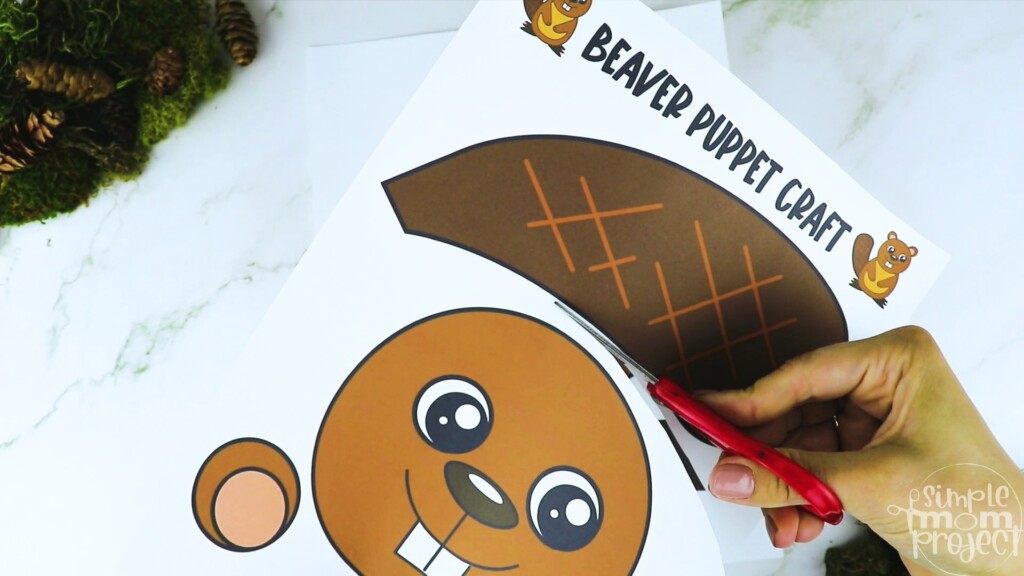 Printable Beaver Paper Bag Puppet Template Simple Mom Project