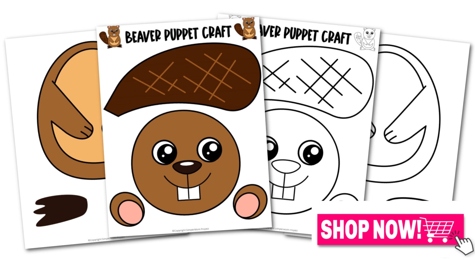 Printable Beaver Paper Bag Puppet Template Simple Mom Project