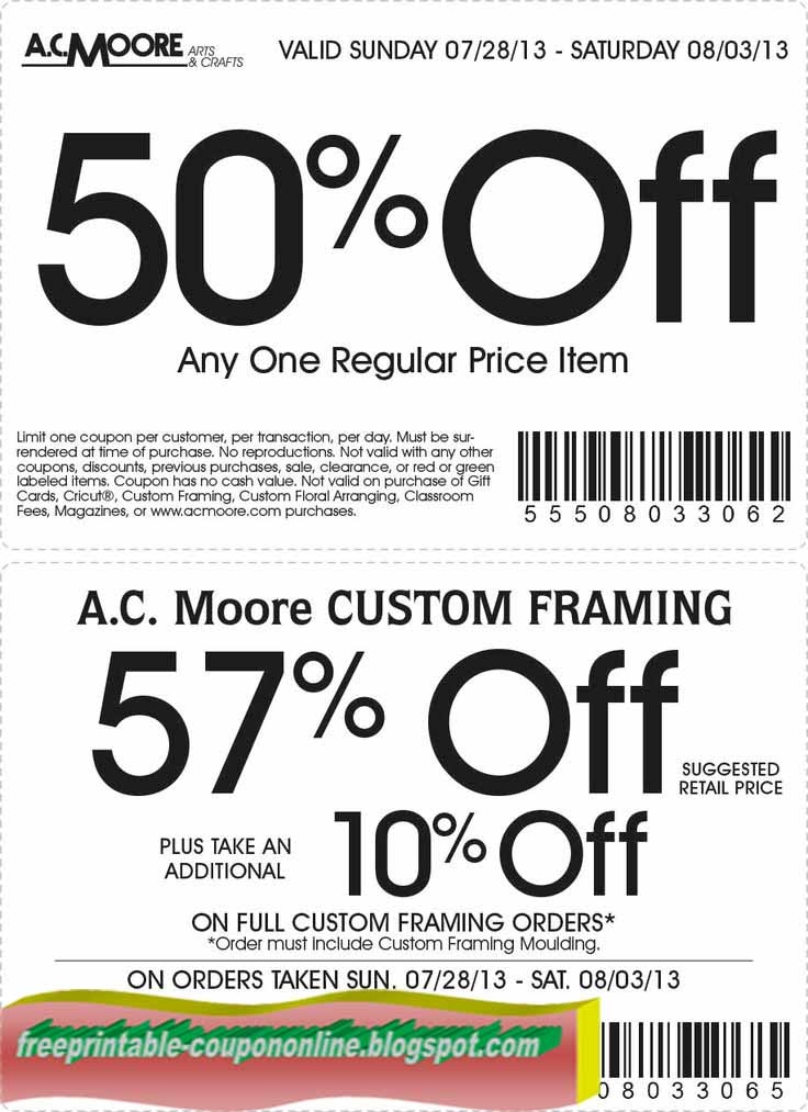 Printable Coupons 2019 AC Moore Coupons
