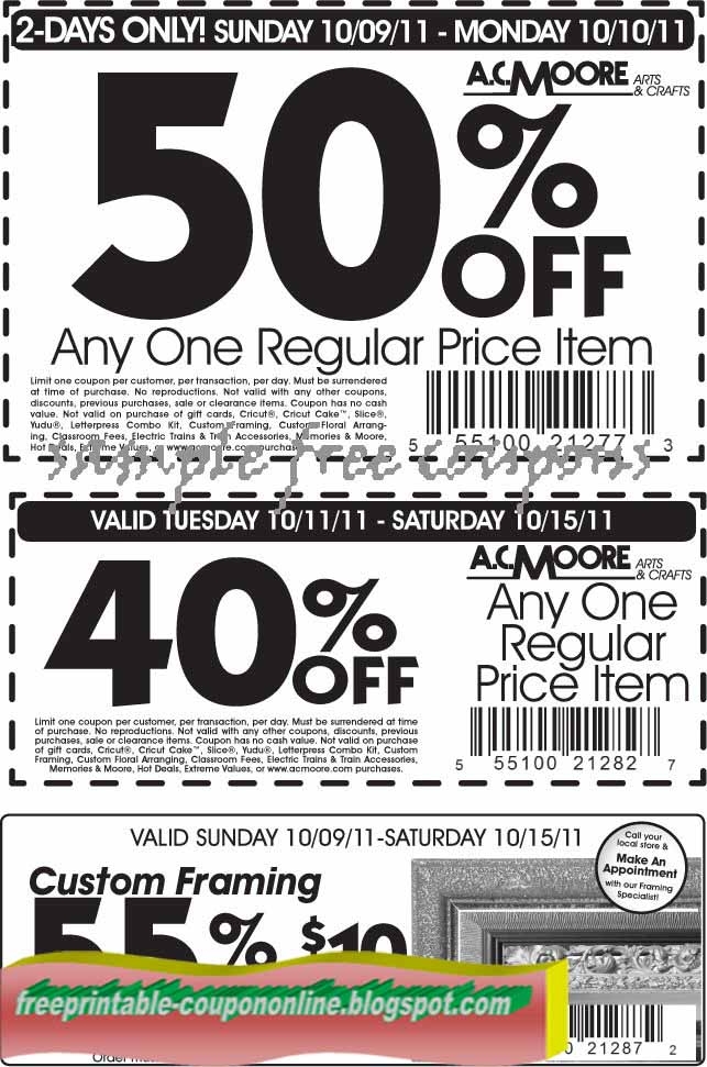 Printable Coupons 2019 AC Moore Coupons