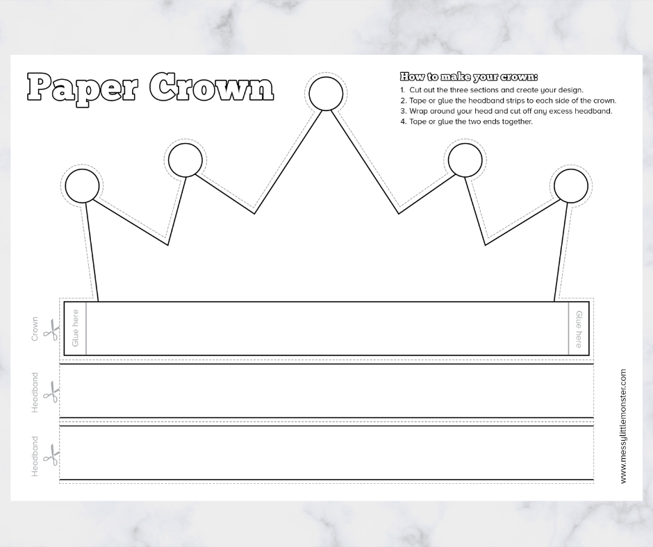 Printable Crown Template Make Your Own Paper Crown Craft Fit For A