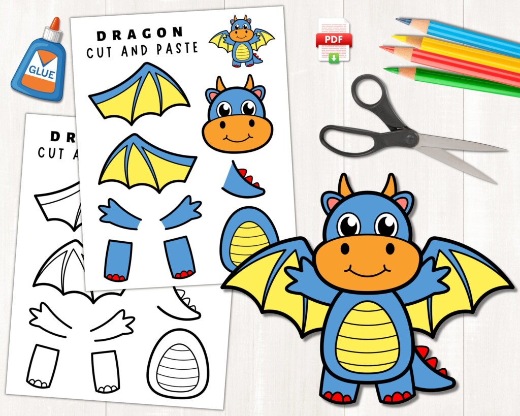 Printable Dragon Craft For Kids Fairytales Activities Build A 