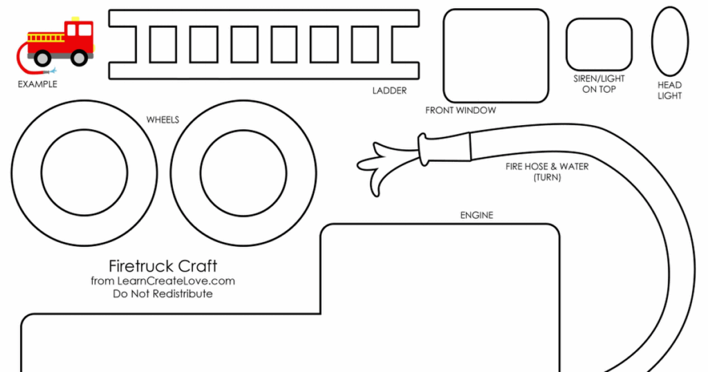 Printable Fire Truck Craft Template