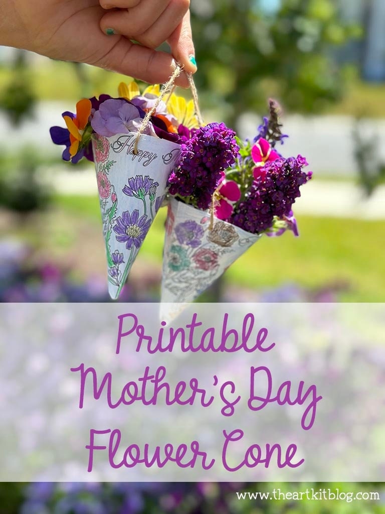 Printable Happy Mother 39 s Day Flower Cone Mother 39 s Day Printable Craft 