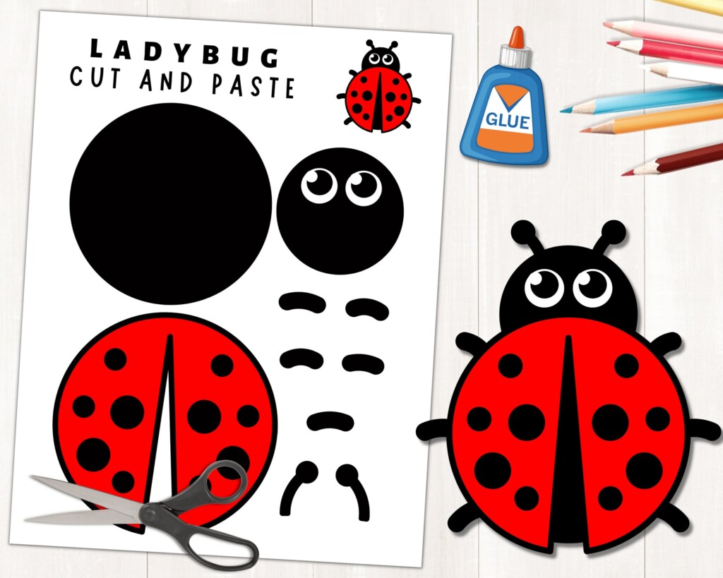 Printable Ladybug Craft Template For Kids Spring Activity Insect 