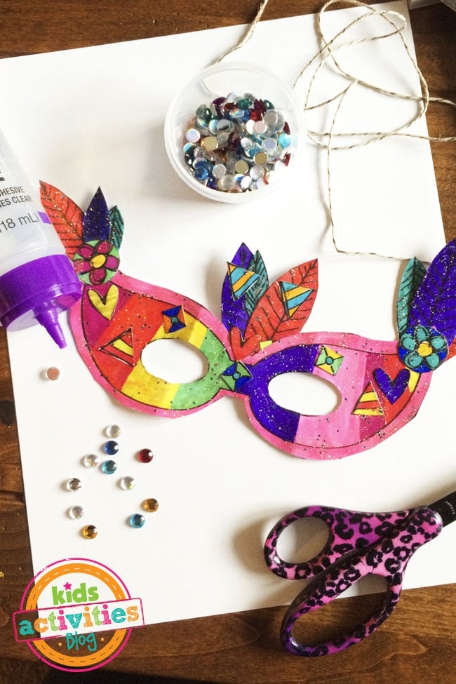 Printable Mardi Gras Mask Craft