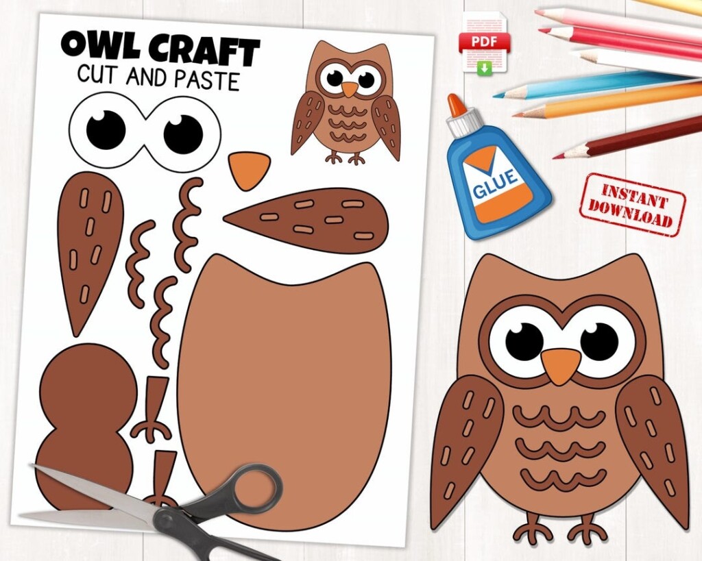 Printable Owl Craft Template For Kids Fall Crafts Activities 