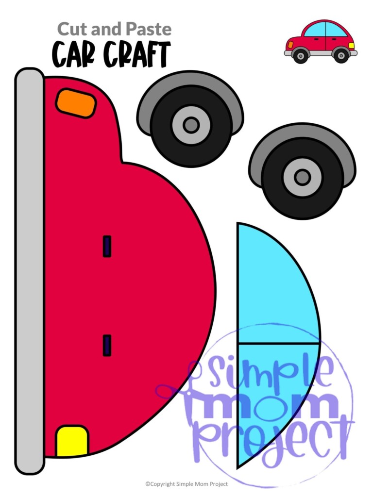 Printable Preschool Car Craft Template Instant Download Car 