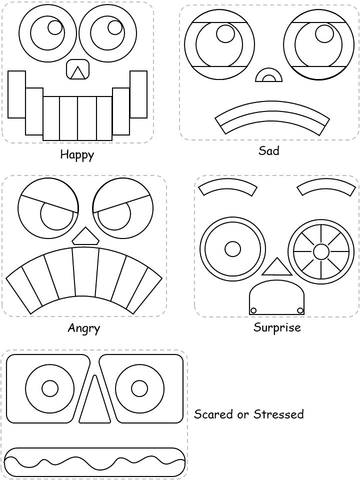 Printable Template Emotion Bot Paper Craft Template Printable Paper
