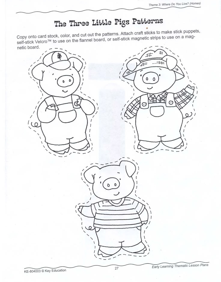Printable Three Little Pigs House Templates Pig Crafts Three Little