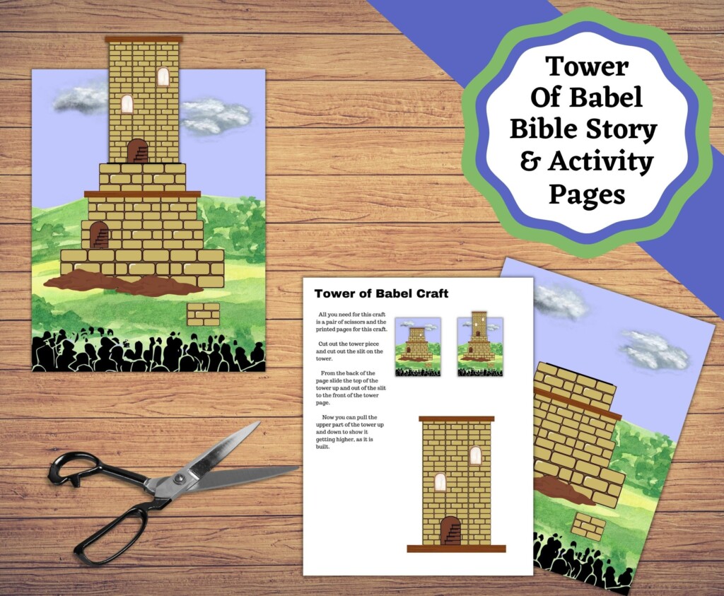 Printable Tower Of Babel Crafts Story And Coloring Pages Tower Of 