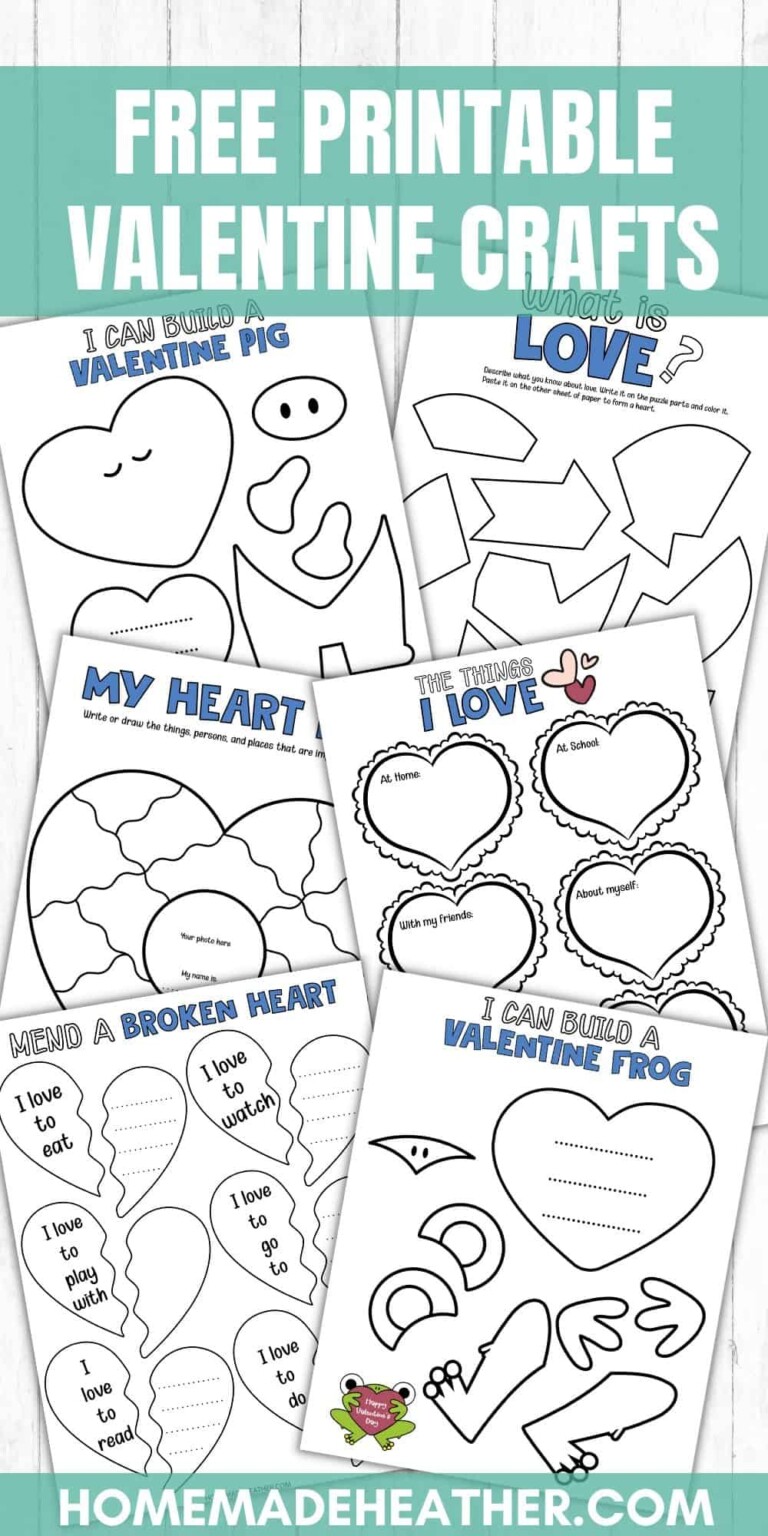 Easy Valentine Crafts For Kids Printable - printcraftzone.com