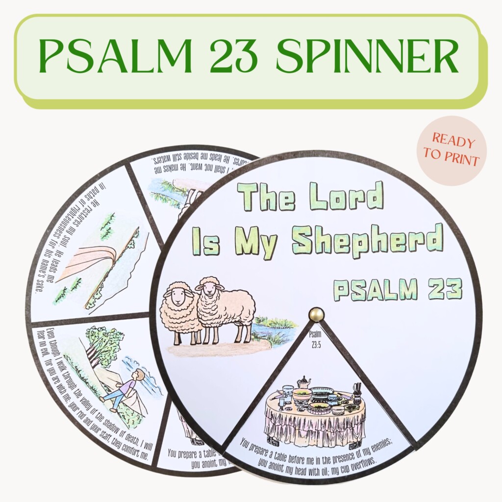 Psalm 23 Coloring Spinner Wheel Psalm 23 Craft Sunday School Craft 