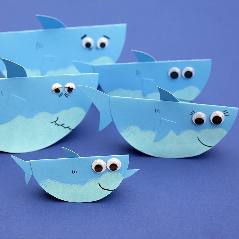 Rocking Paper Shark Family Super Simple Preschool Crafts Shark 