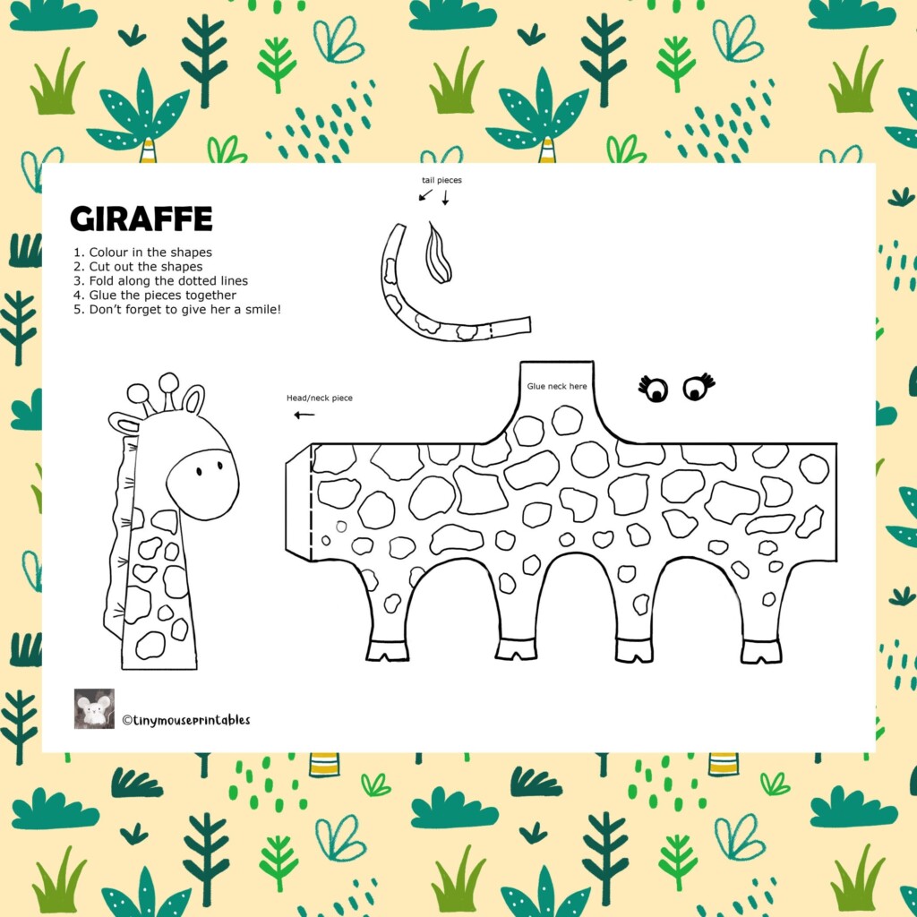 Safari Animals Printable Craft Sheets African Animal Activity Sheets 
