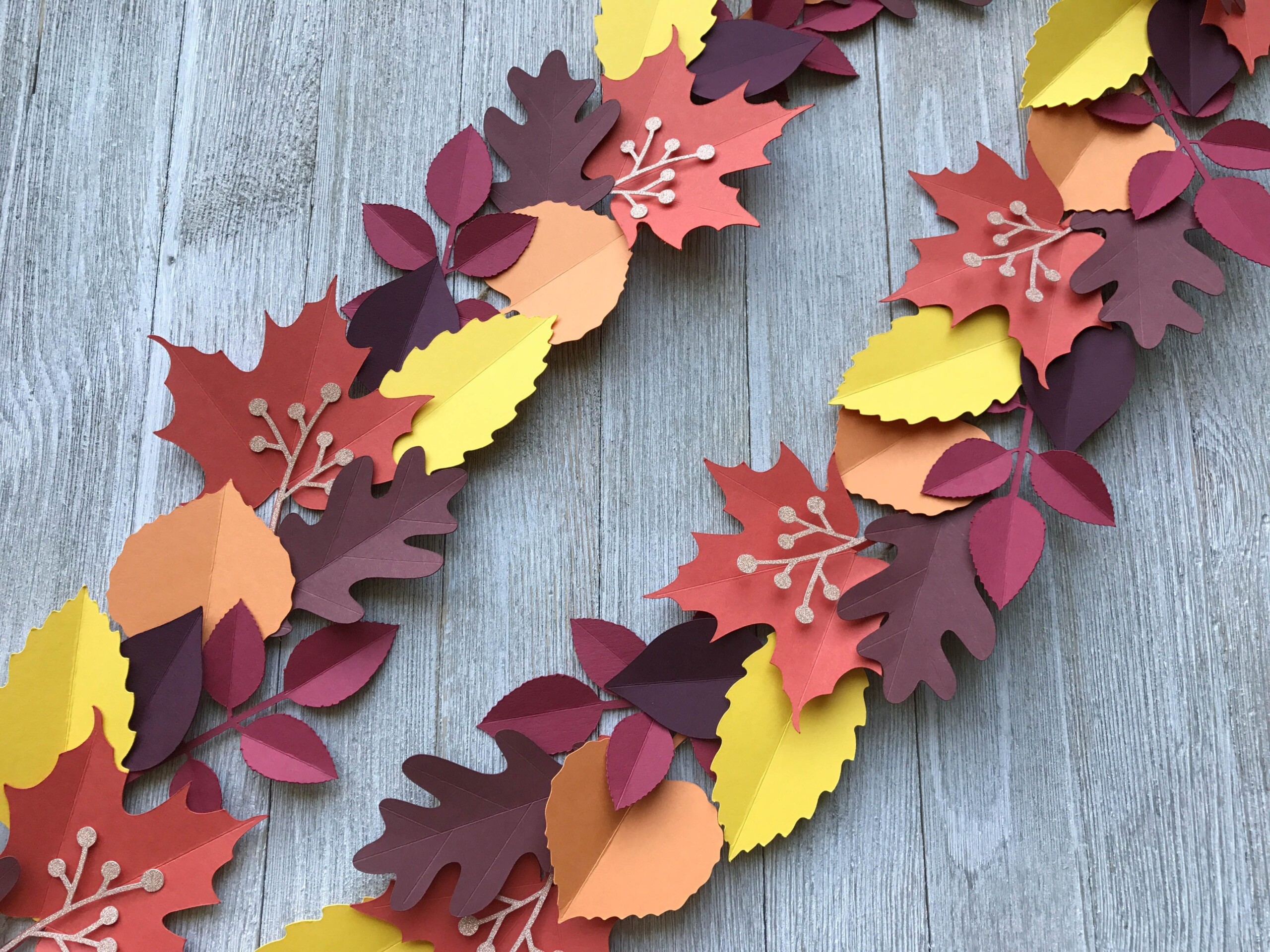 Simple Paper Leaf Garland With Free Printable Leaves Artofit