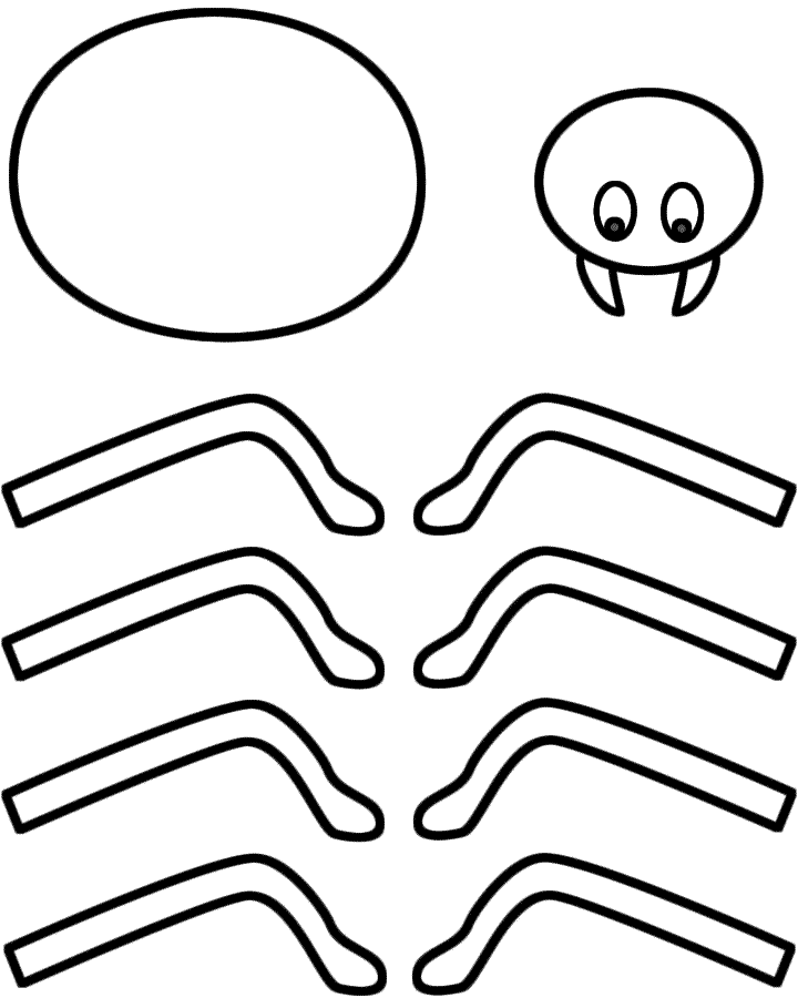 Spider Paper Craft Black And White Template Spider Crafts Free 