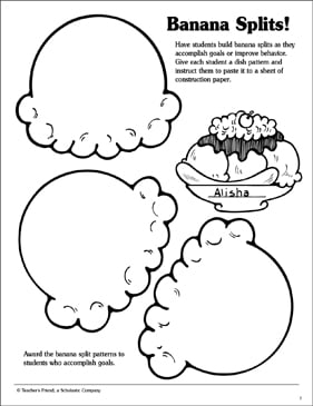 Split Banana Ice Cream Coloring Food Pages Clipart White Drawing Craft 