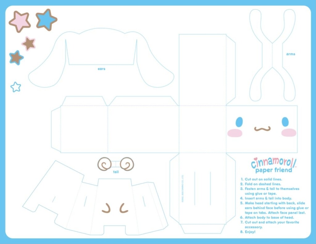 Cinnamoroll Printable Craft Printcraftzone Cinnamoroll Printable Craft Printcraftzone