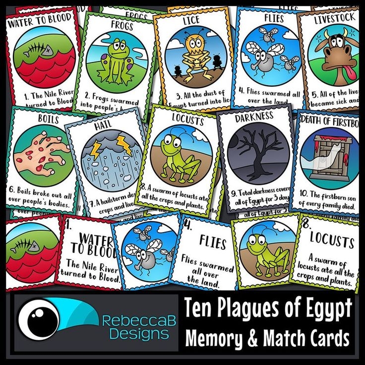 Ten Plagues Of Egypt Memory And Matching Card Games Moses And The Ten 