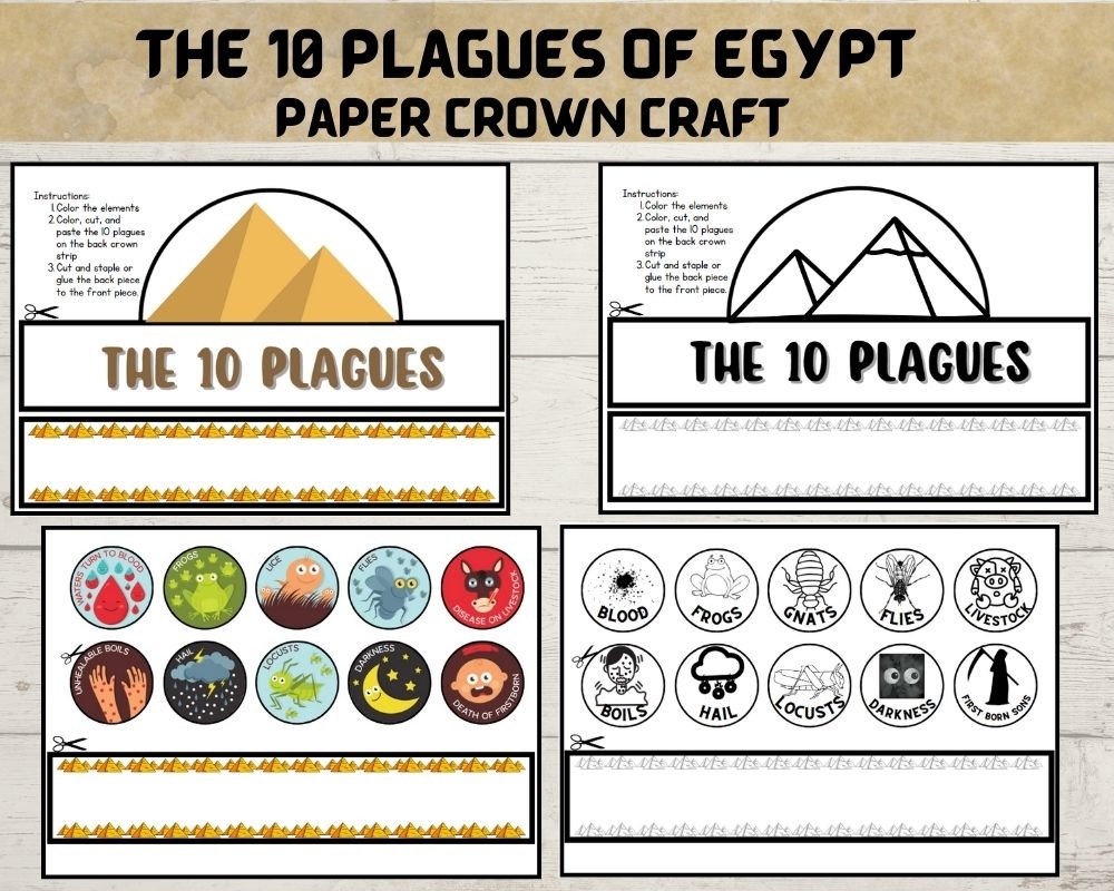 Ten Plagues Of Egypt Paper Crown Activity Printable Kids Bible Craft 