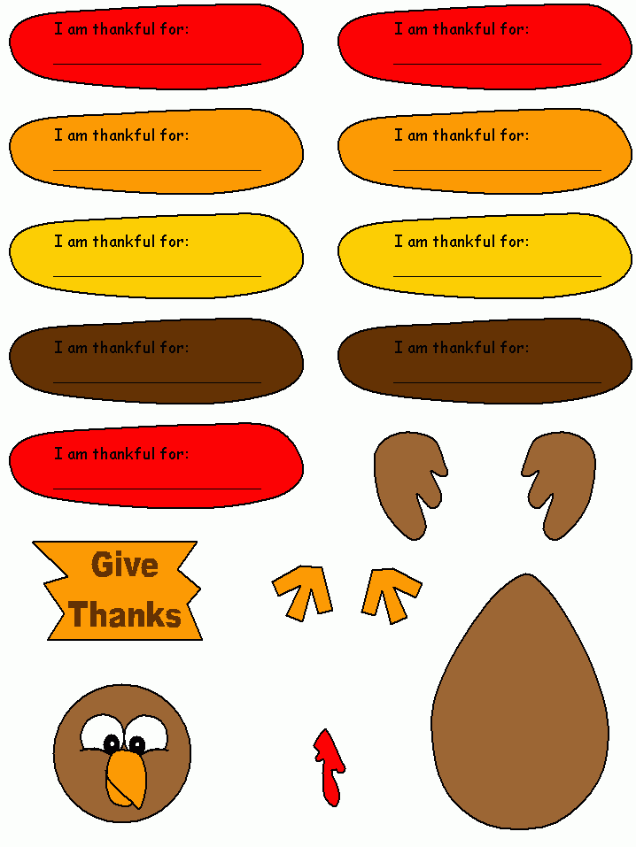 Thankful Turkey Craft Printable