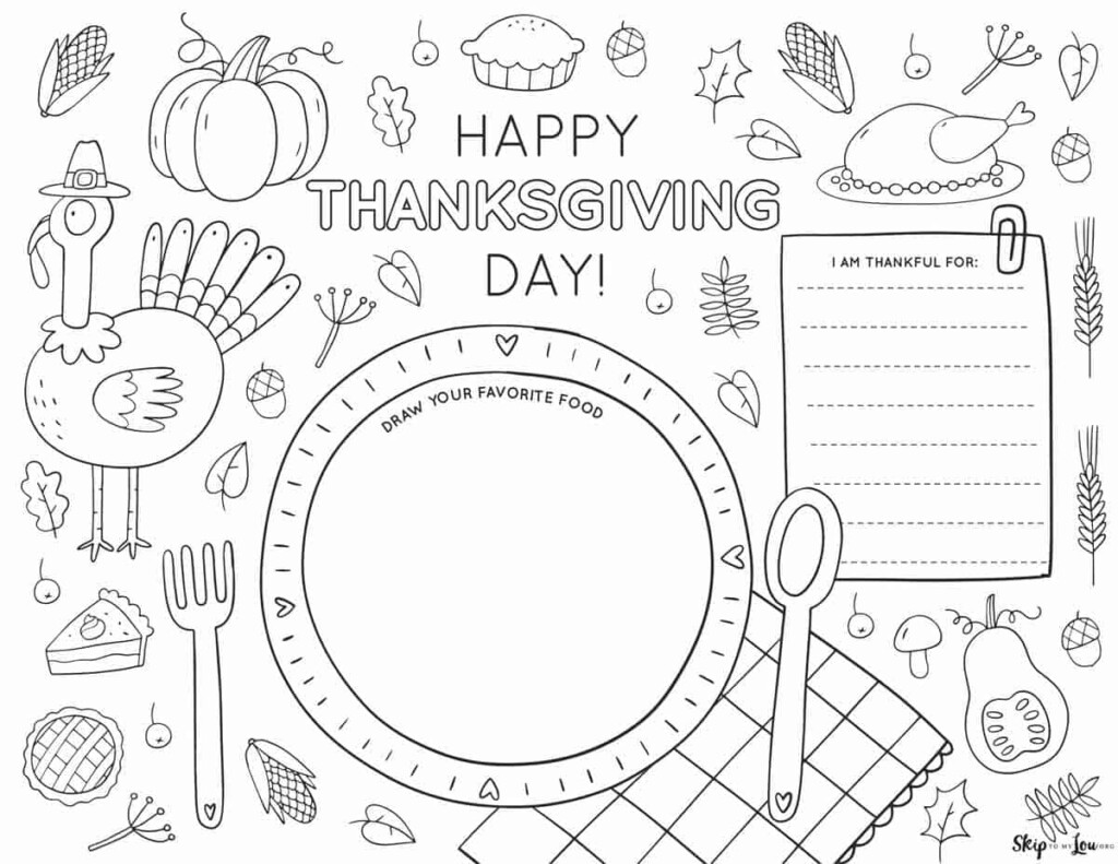 Thanksgiving Printable Placemats