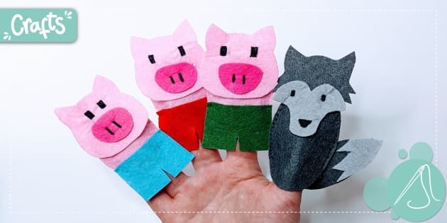 Three Little Piggies Finger Puppets teacher Made 