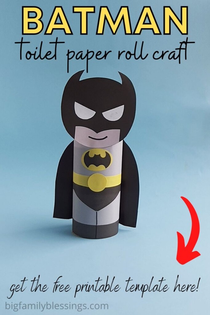 Toilet Paper Roll Batman Craft In 2022 Batman Crafts Toilet Paper 