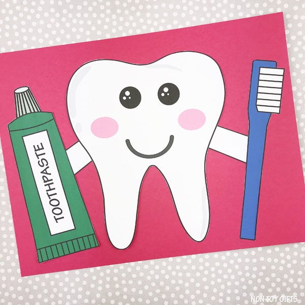 Tooth Craft For Kids Dental Health Craft With Template 