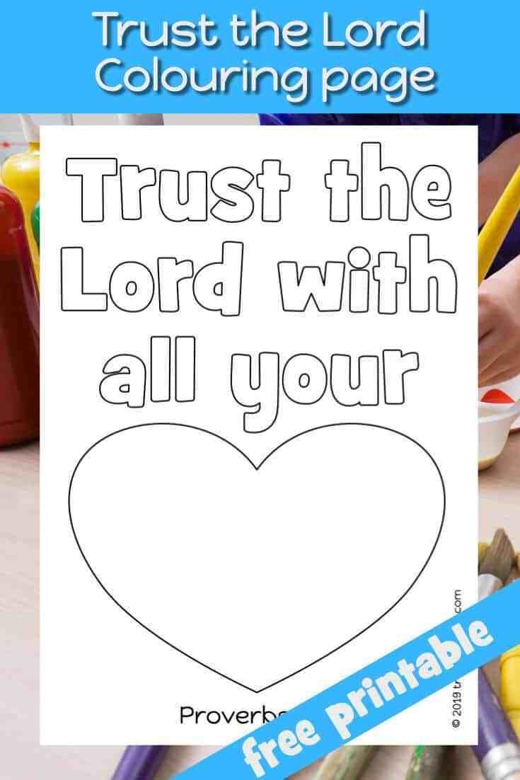 Trust The Lord With All Your Heart Proverbs 3 Coloring Page And Memory