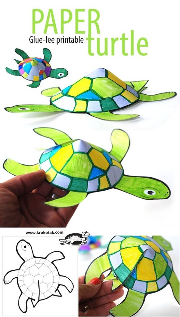 Turtle Printable Kawaii Paper Crafts