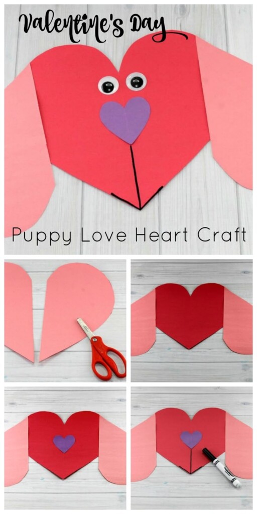 Valentine 39 s Day Puppy Love Heart Craft For Kids To Make With Paper And 
