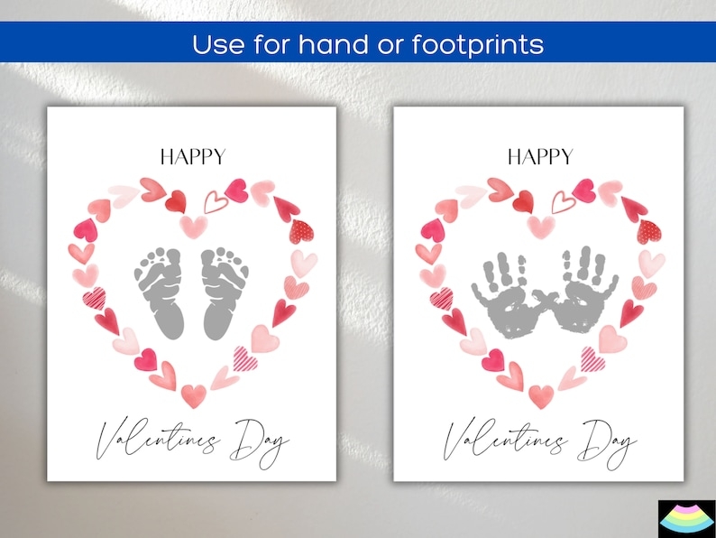 Valentines Day DIY Baby Keepsake Footprint Craft Printable Activity